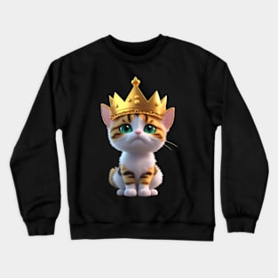 Cute Calico Kitten Princess Crewneck Sweatshirt